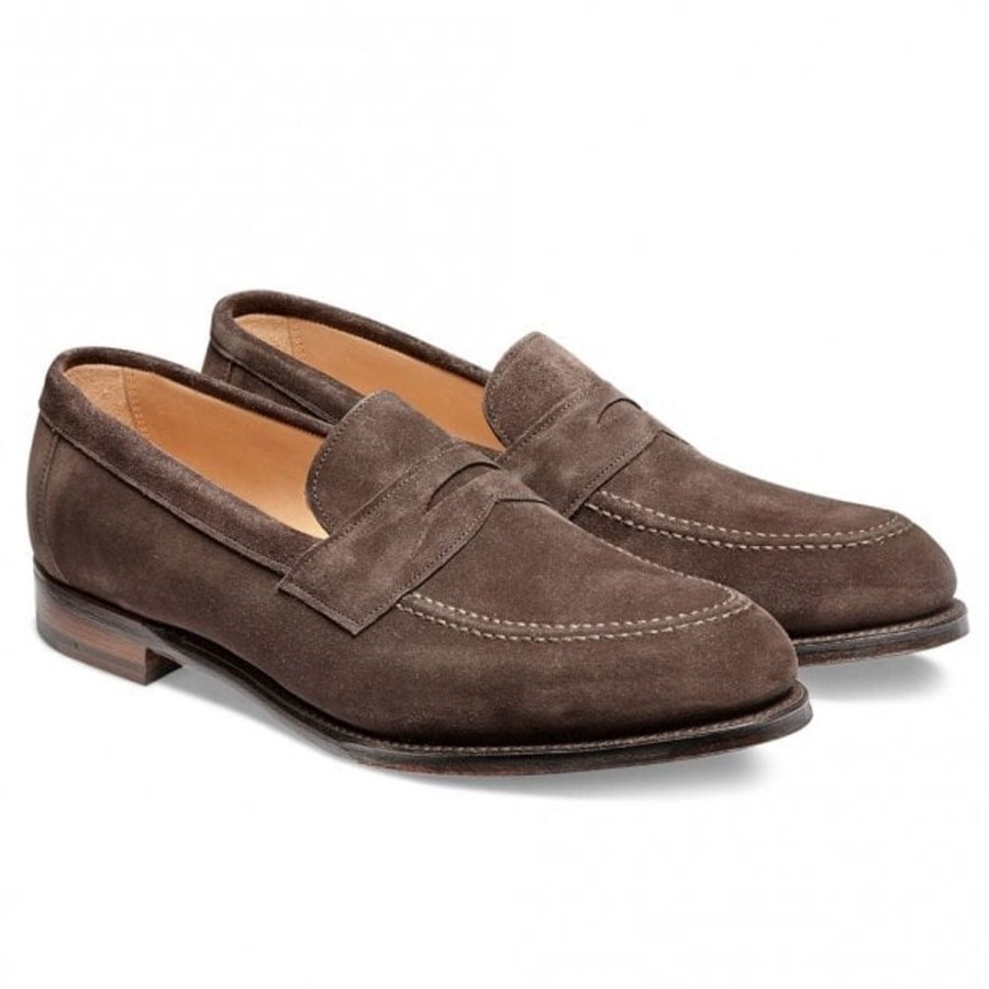 Men Cheaney Loafers | Hadley Penny Loafer In Brown Suede : Jualankasut