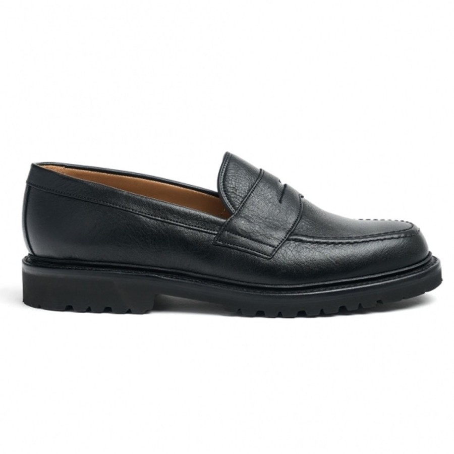Men Cheaney Loafers | Howard Gv Penny Loafer In Black Kudu Leather ...