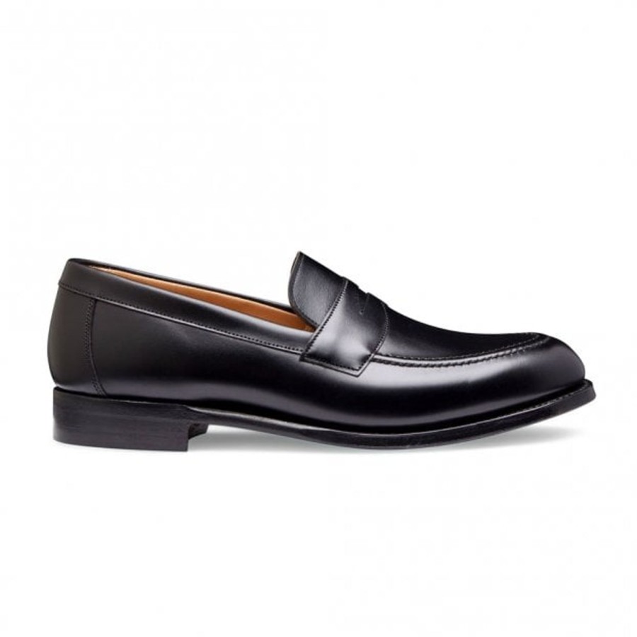 Men Cheaney Loafers | Hadley Penny Loafer In Black Calf Leather ...