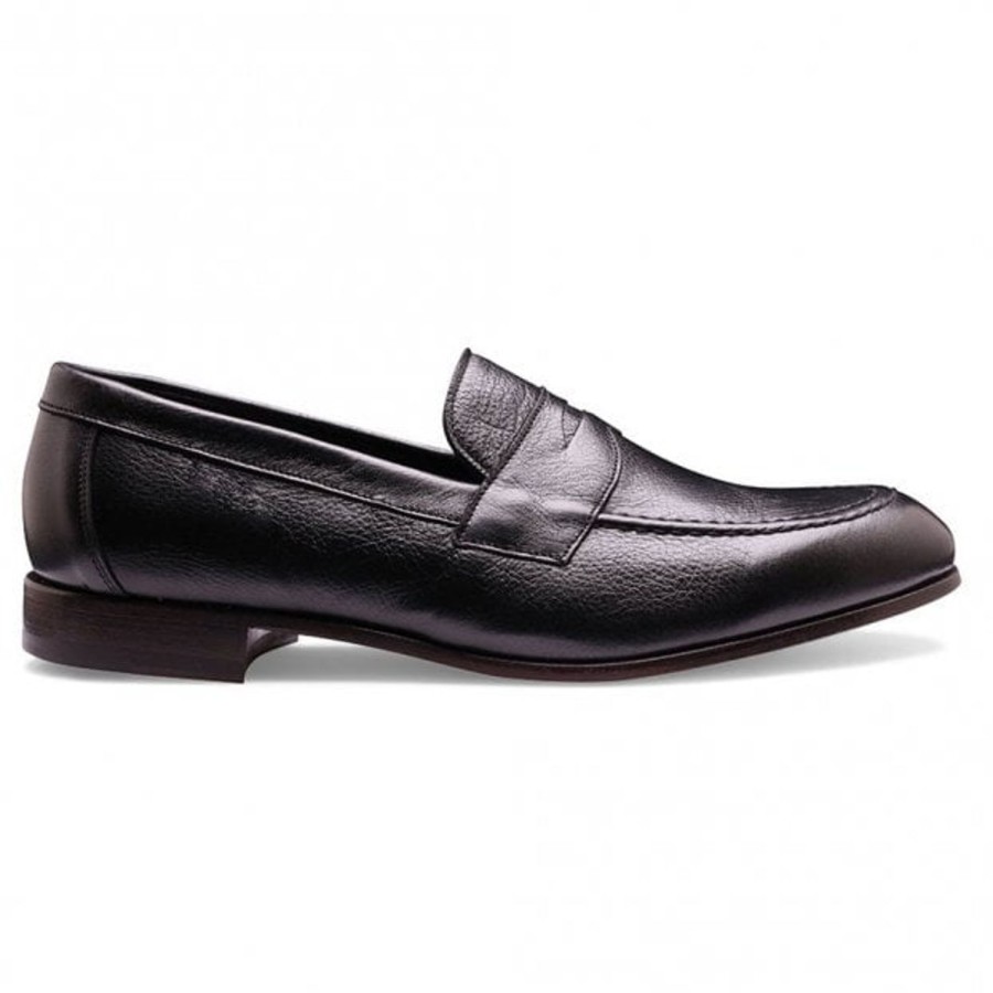 Men Cheaney Loafers | Harley Penny Loafer In Black Piccolo Leather ...